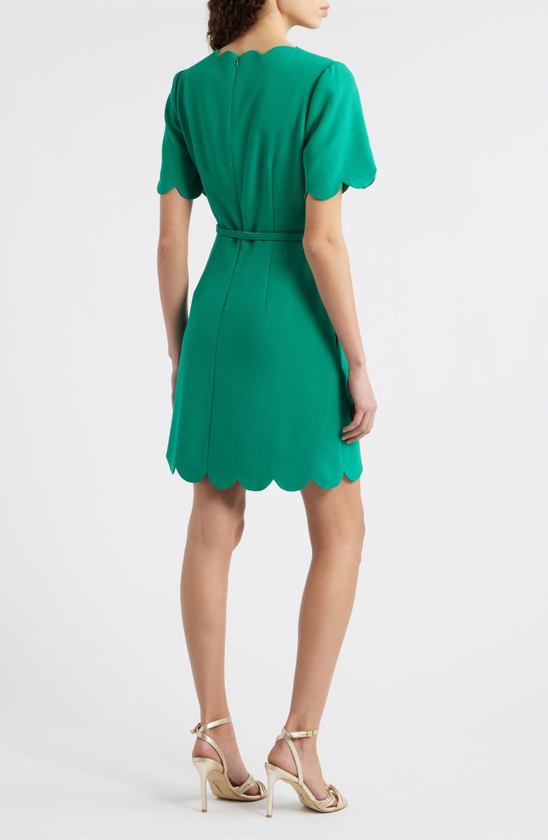 Eliza J Scallop Sheath Dress, Alternate, color, Green