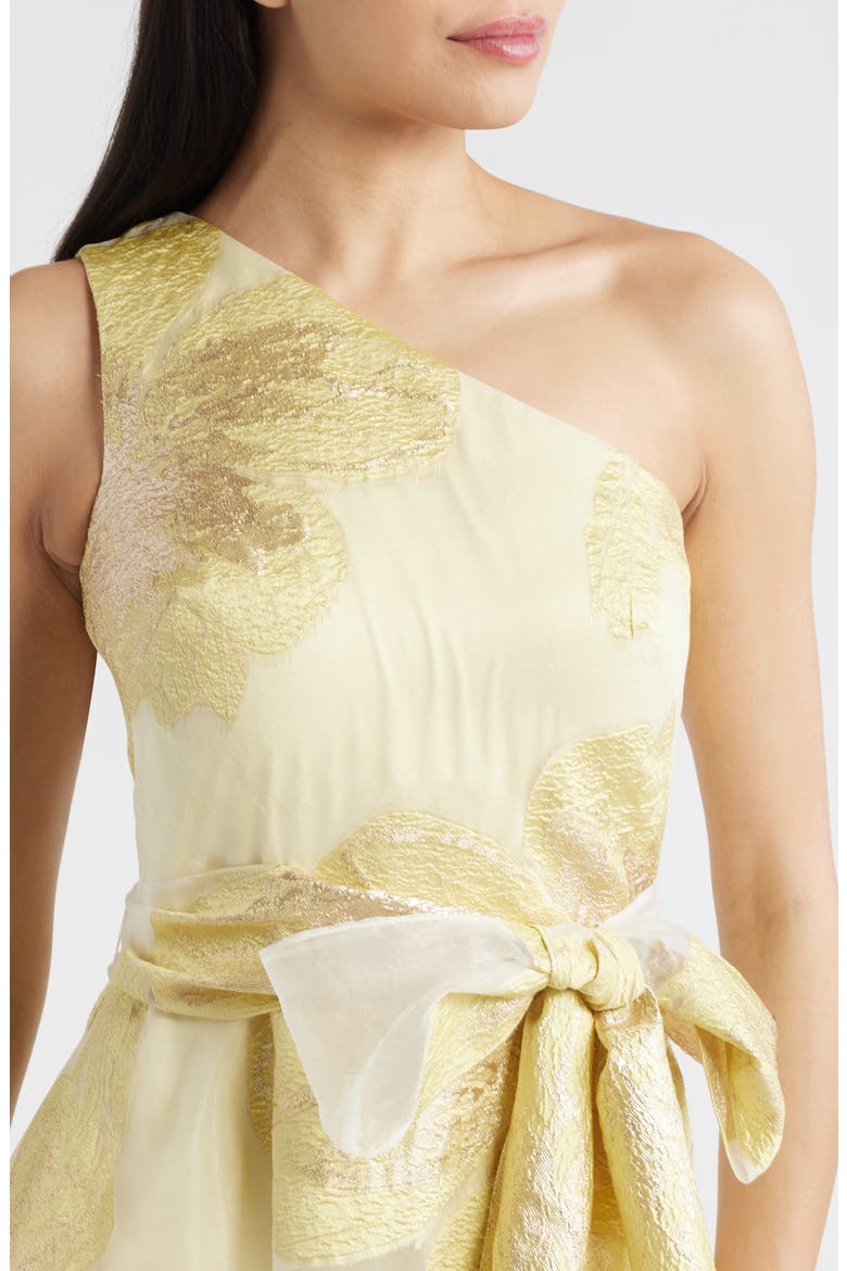 One-Shoulder Brocade Ballgown, Alternate, color, YELLOW