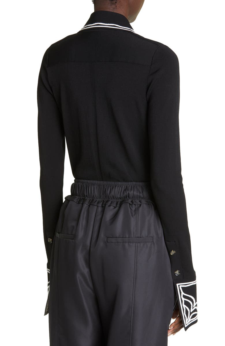 Proenza Schouler Cloqué Jacquard Knit Button-Up Shirt, Alternate, color,