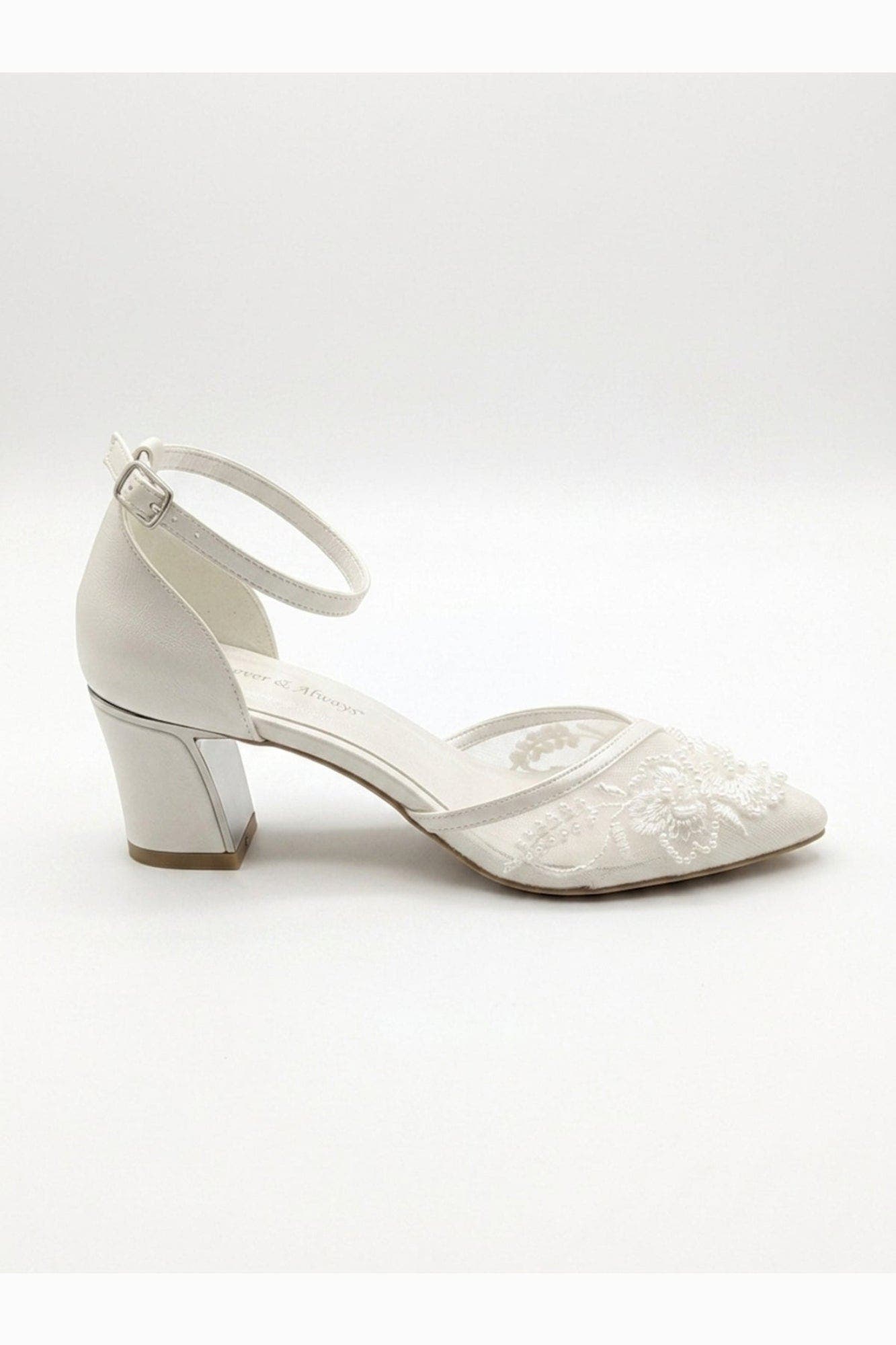 Viona Lace Bridal Pump, Alternate, color, Ivory