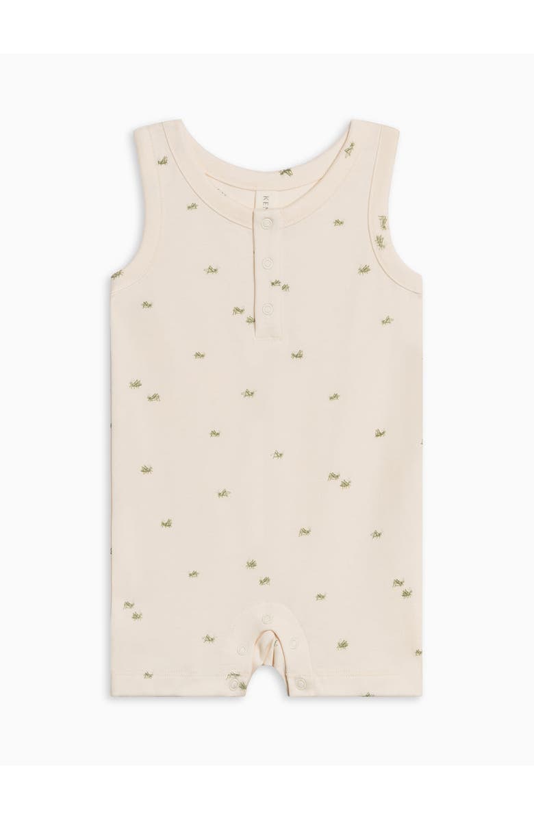 Colored Organics Nile Organic Tank Romper, Alternate, color, Grasshopper / Fern + Mint