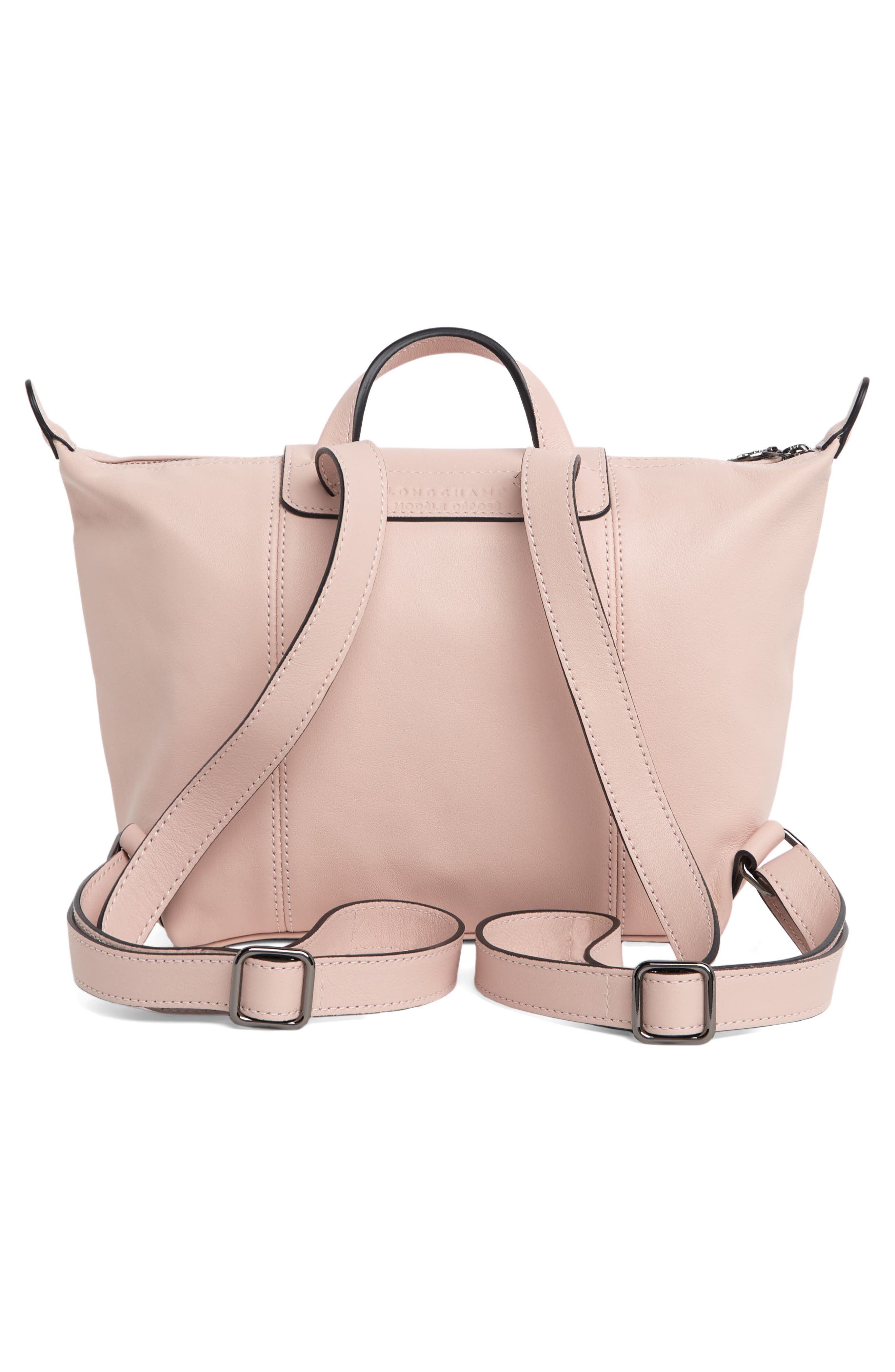 Longchamp Le Pliage Cuir Leather Top Handle Bag, Alternate, color, 