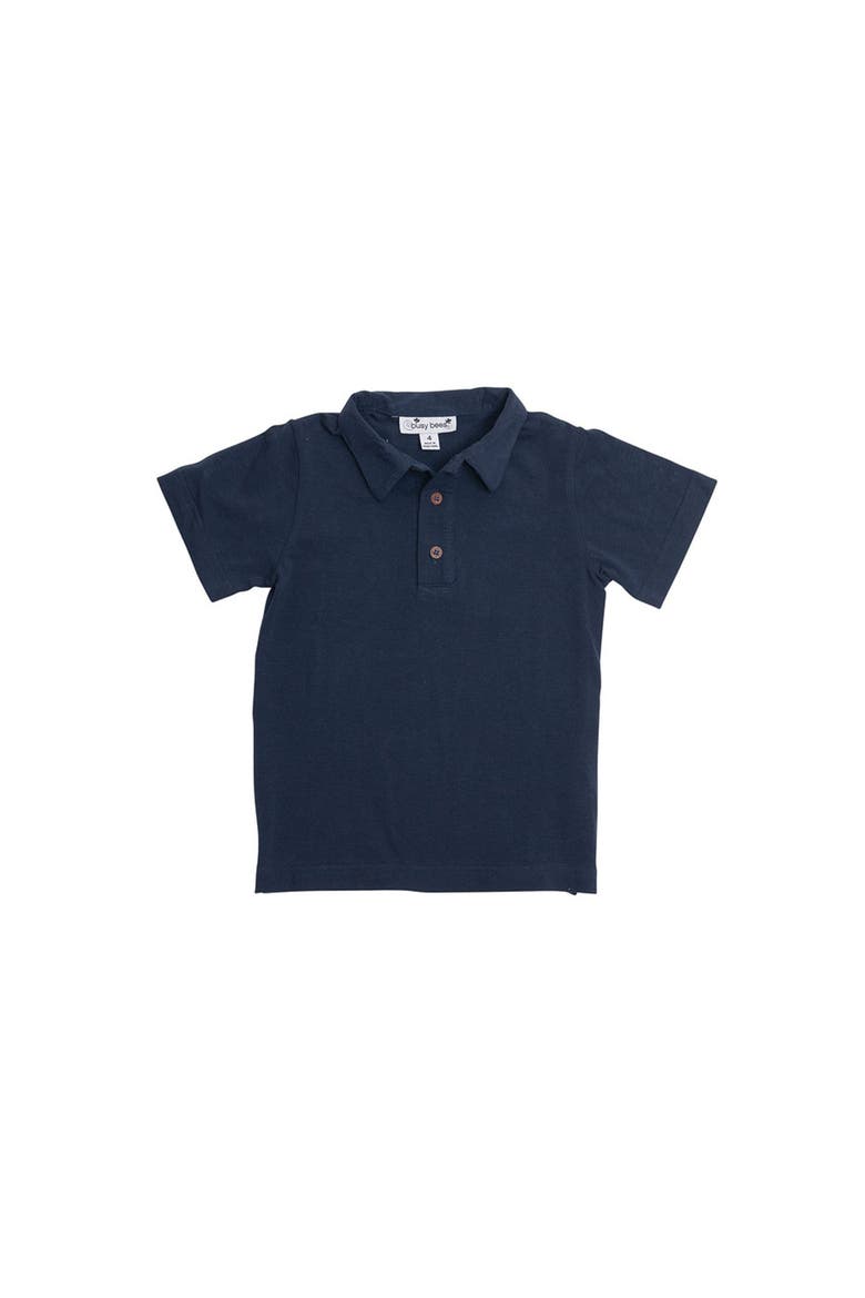 Short Sleeve Polo, Main, color, Navy Knit