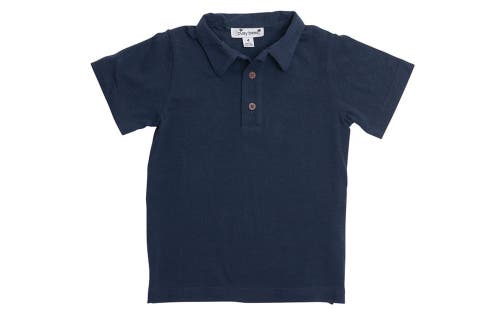 Busy Bees Short Sleeve Polo in Navy Knit 