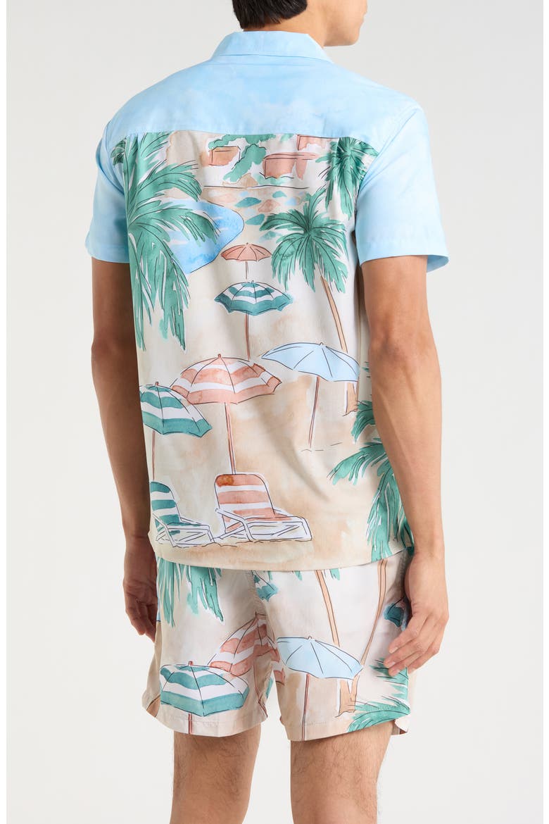 Beach Scene Camp Shirt, Alternate, color, TAN