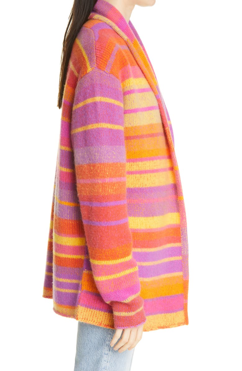 The Elder Statesman Stripe Italy Cashmere Smoking Jacket, Alternate, color, 