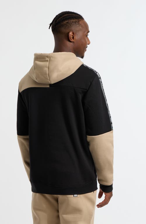 Ecko Unltd Men's Half Block Hoodie In Black/taupe