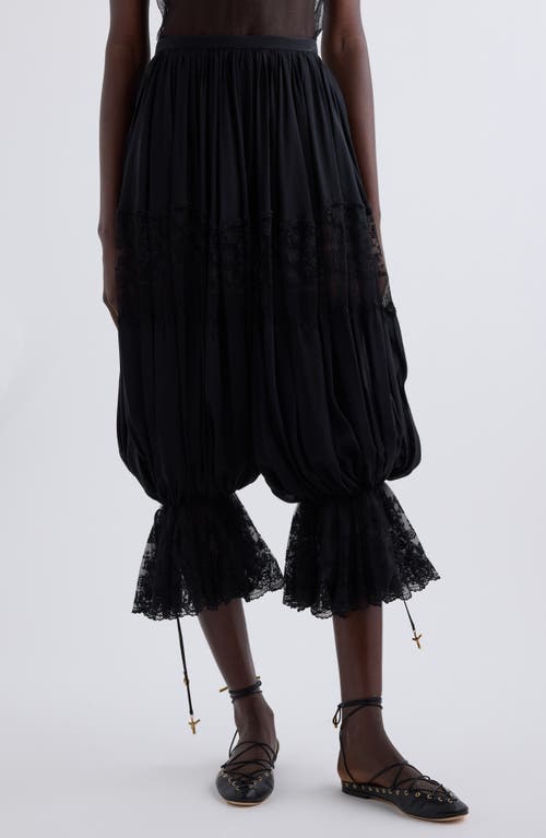 Chloé Lace Trim Silk Crop Trousers