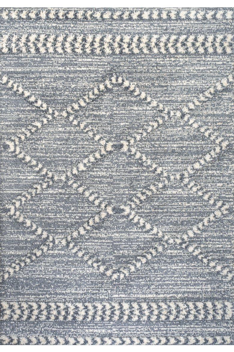 Sofie Moroccan Trellis High-Low Area Rug, Main, color, Gray/Cream