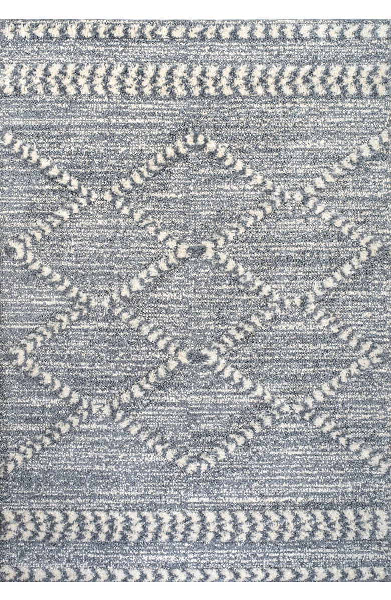 JONATHAN Y Sofie Moroccan Trellis High-Low Area Rug, Main, color, Gray/Cream