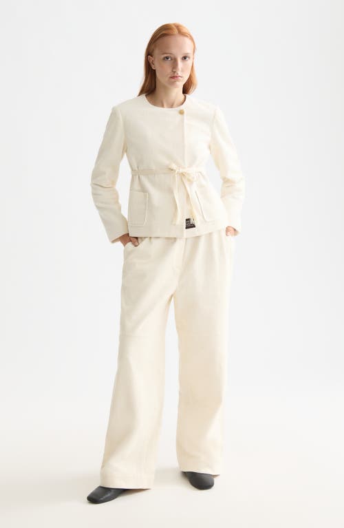 Scotch & Soda Noa High Waist Drawstring Corduroy Pants In Yellow