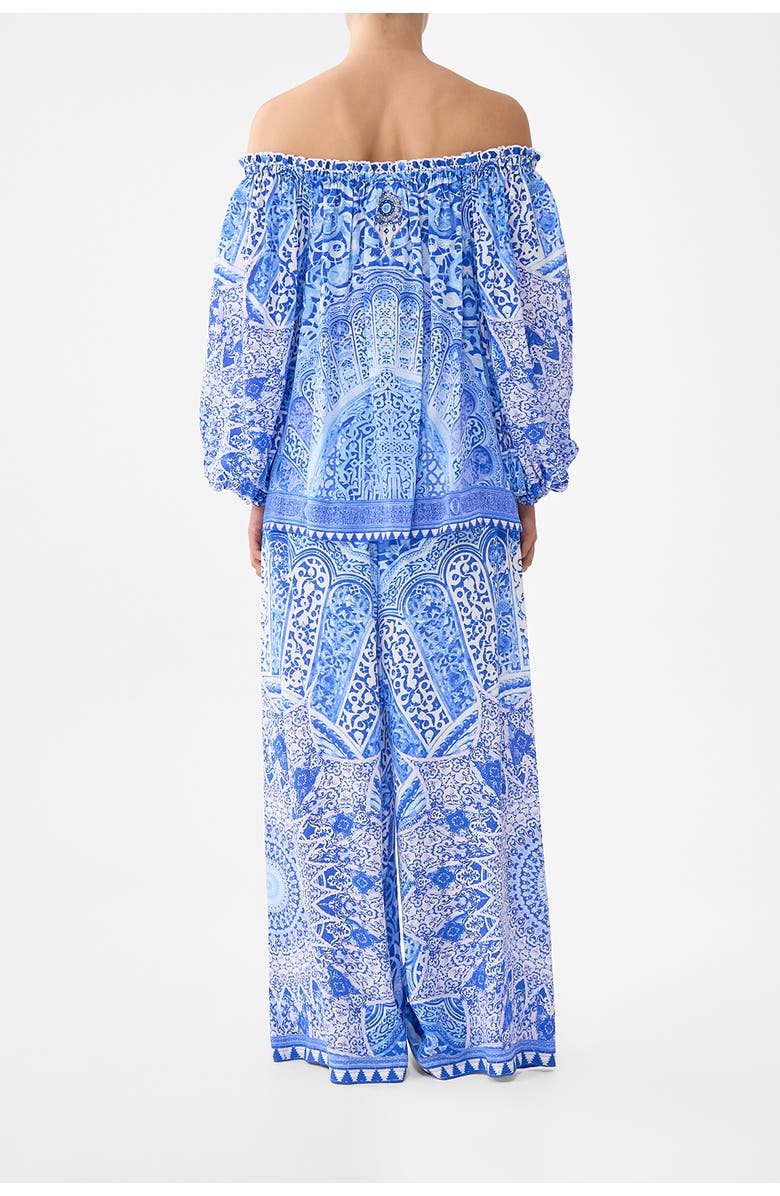 Camilla Frill Off Shoulder Top, Alternate, color, The Bosphorous