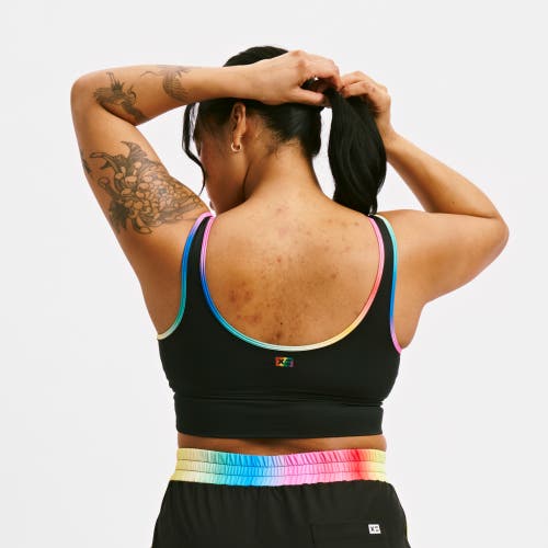 Tomboyx Straight Up Longline Bikini Top In Black
