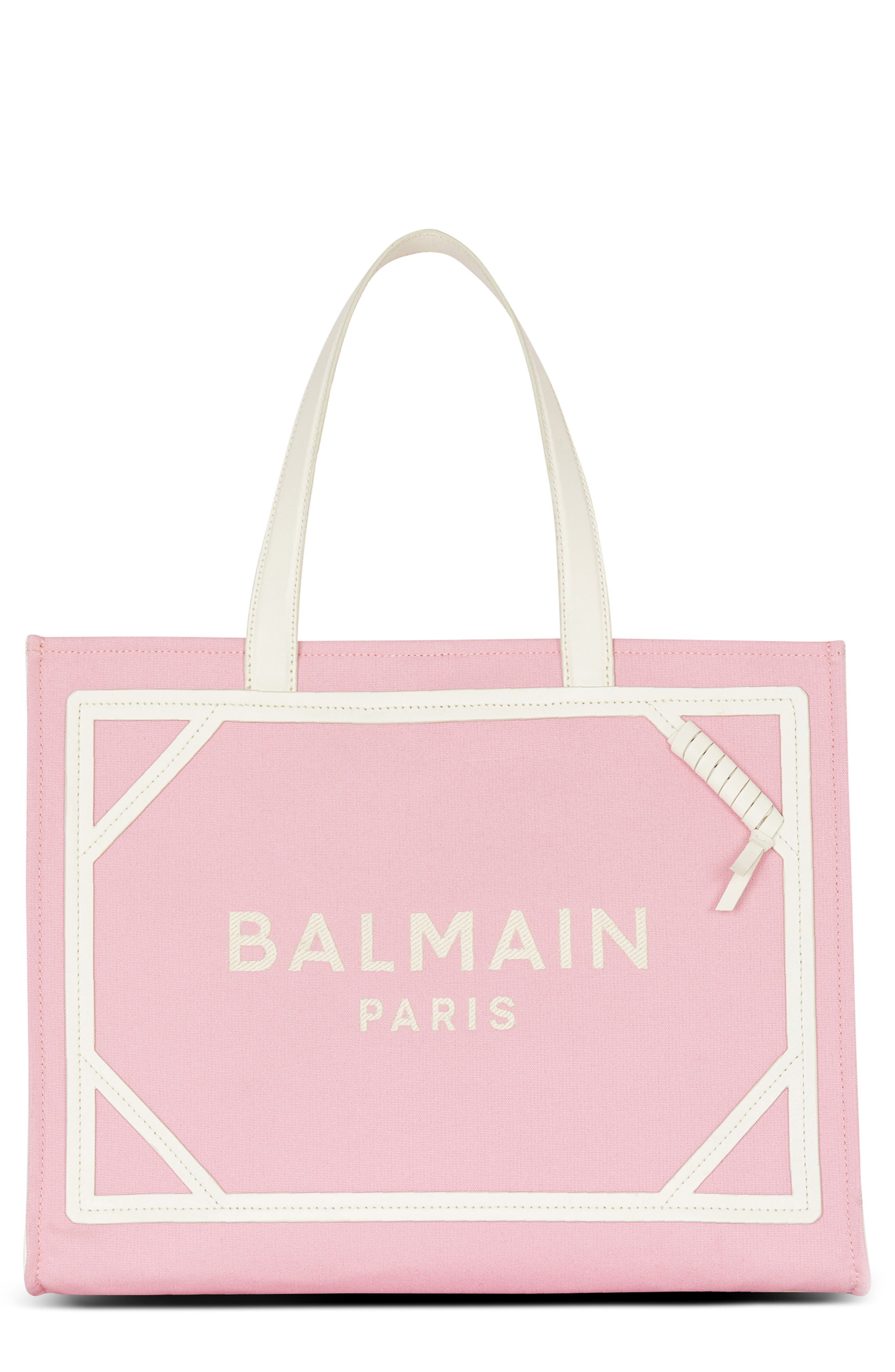 Balmain Medium B-Army Logo Canvas Shopper Tote, Main, color, 