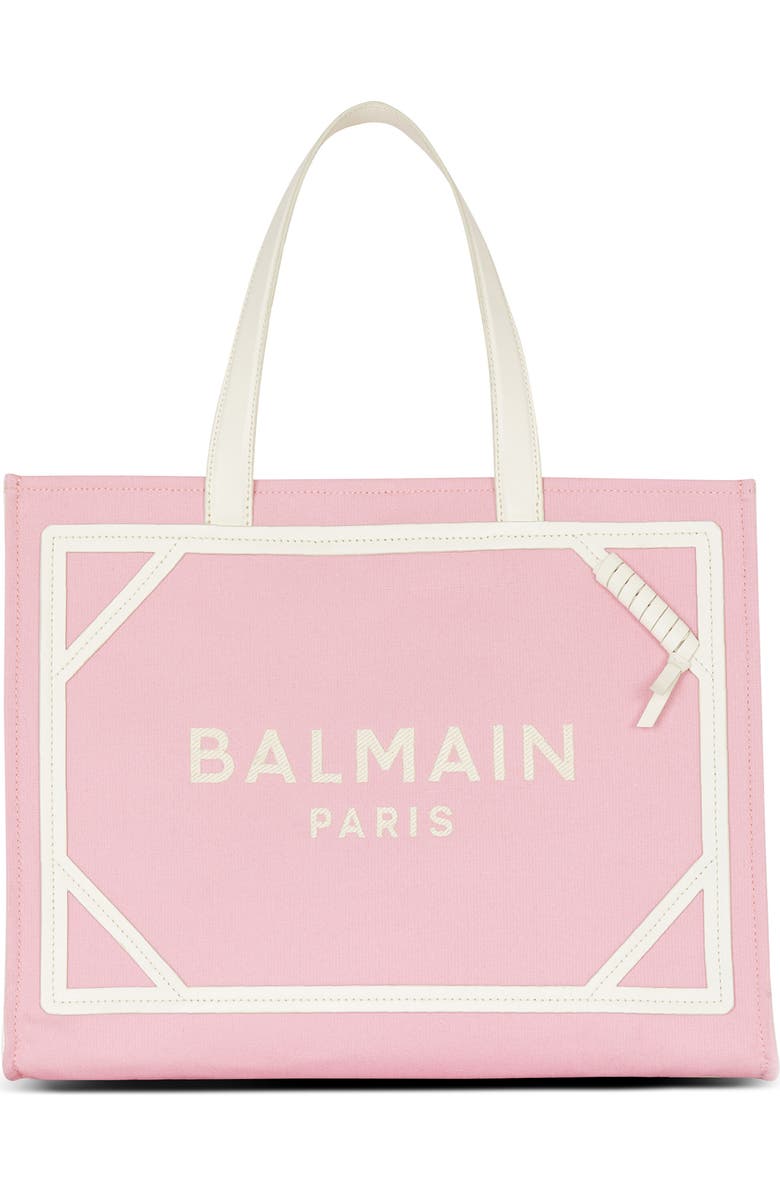 Balmain Medium B-Army Logo Canvas Shopper Tote, Main, color,