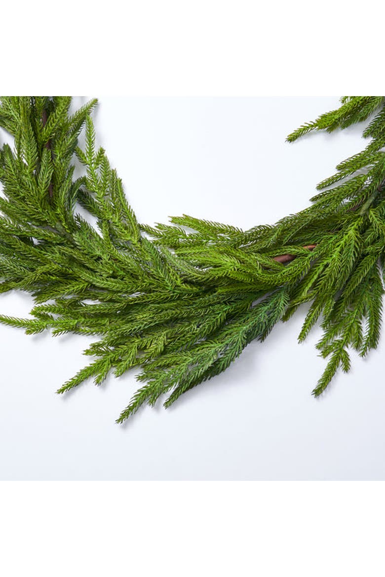 Real Touch Norfolk Pine Christmas Holiday Front Door Garland Table Runner, Alternate, color, Green 15ft