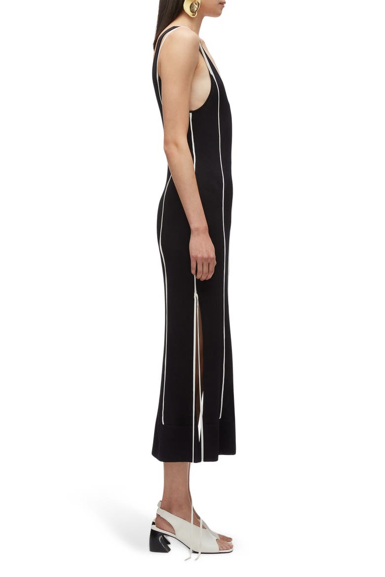 Lux Sleeveless Midi Dress, Alternate, color, MIDNIGHT-IVORY