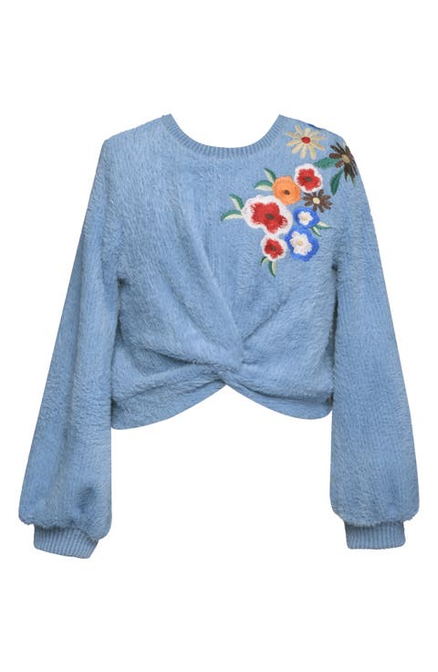 Kids' Embroidered Flower Sweatshirt (Big Kid)