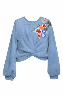 Hannah Banana Kids' Embroidered Flower Sweatshirt
