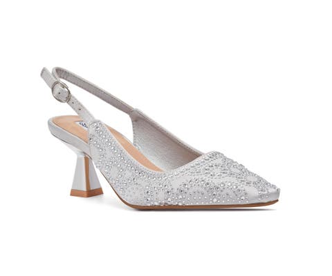 Geometric Rhinestone Design Slingback Pump