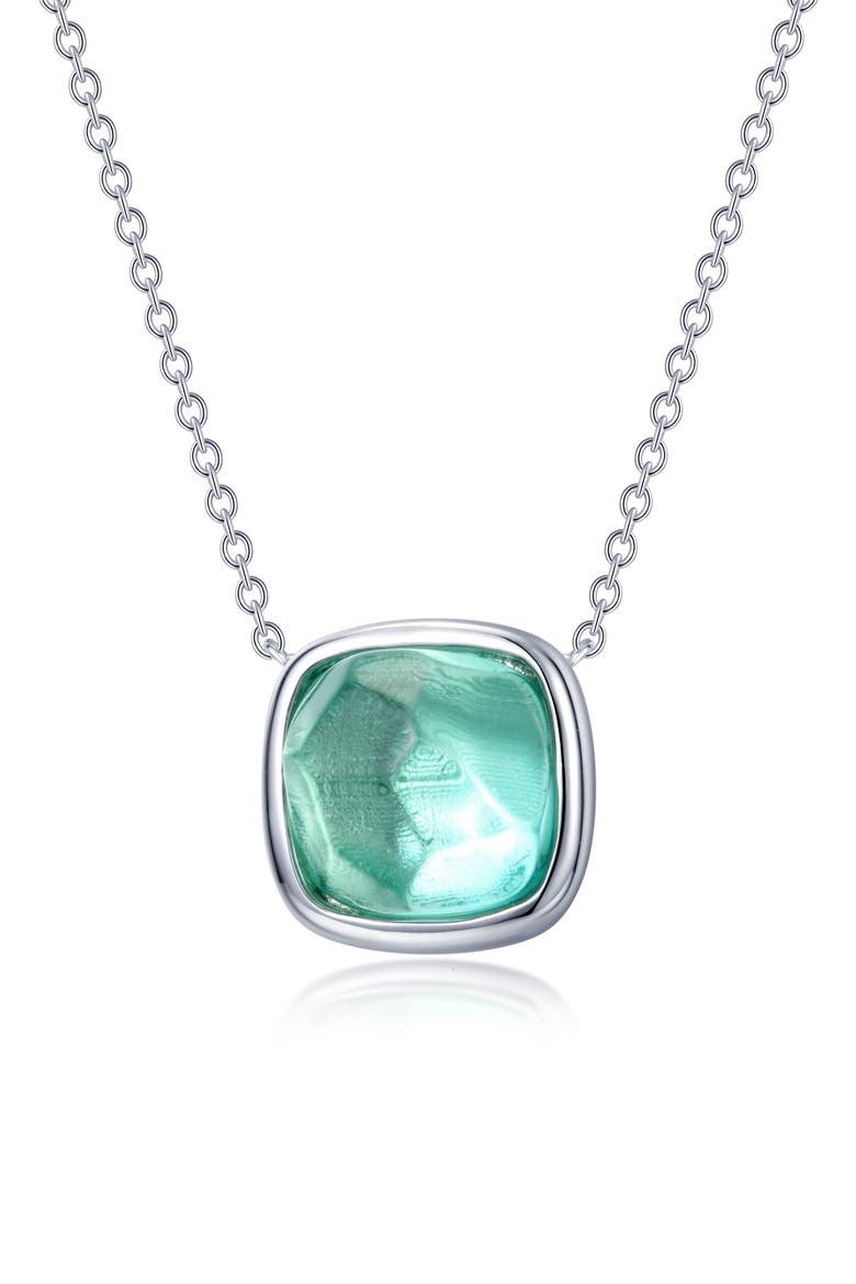 Lab-Grown Sapphire Pendant Necklace, Main, color, GREEN SAPPHIRE