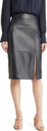 BOSS Setora Leather Pencil Skirt