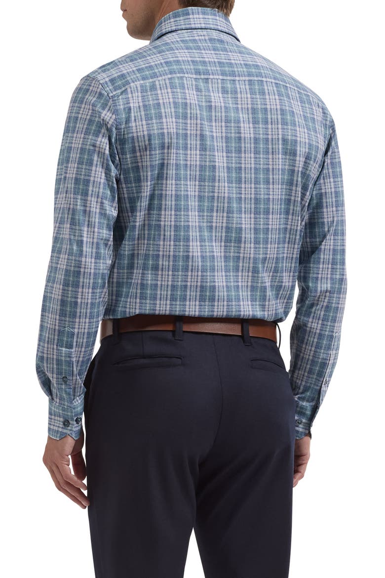 Devon OoohCotton® Plaid Button-Up Shirt, Alternate, color, TEAL