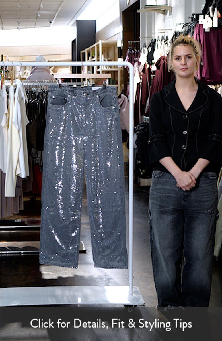 Shea Sequin Straight Leg Jeans, sales video thumbnail