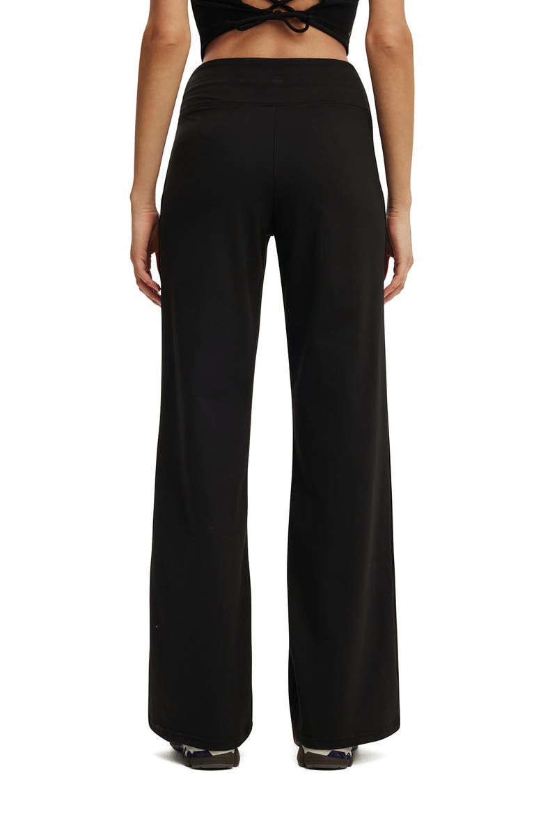 Women's Active Ultra Soft Tie Front Wide Leg Pant, Alternate, color, Black