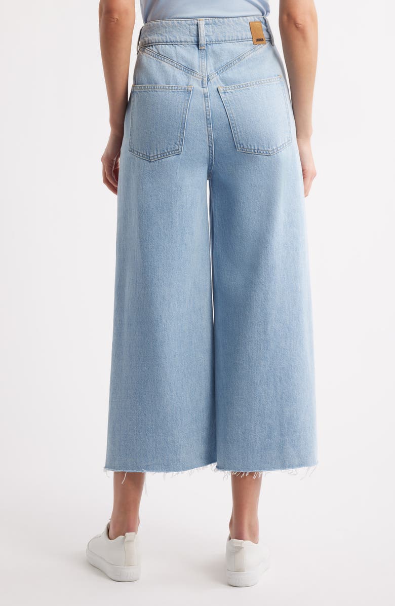 BOSS Sorecerous Raw Hem Crop Wide Leg Jeans, Alternate, color, Blue
