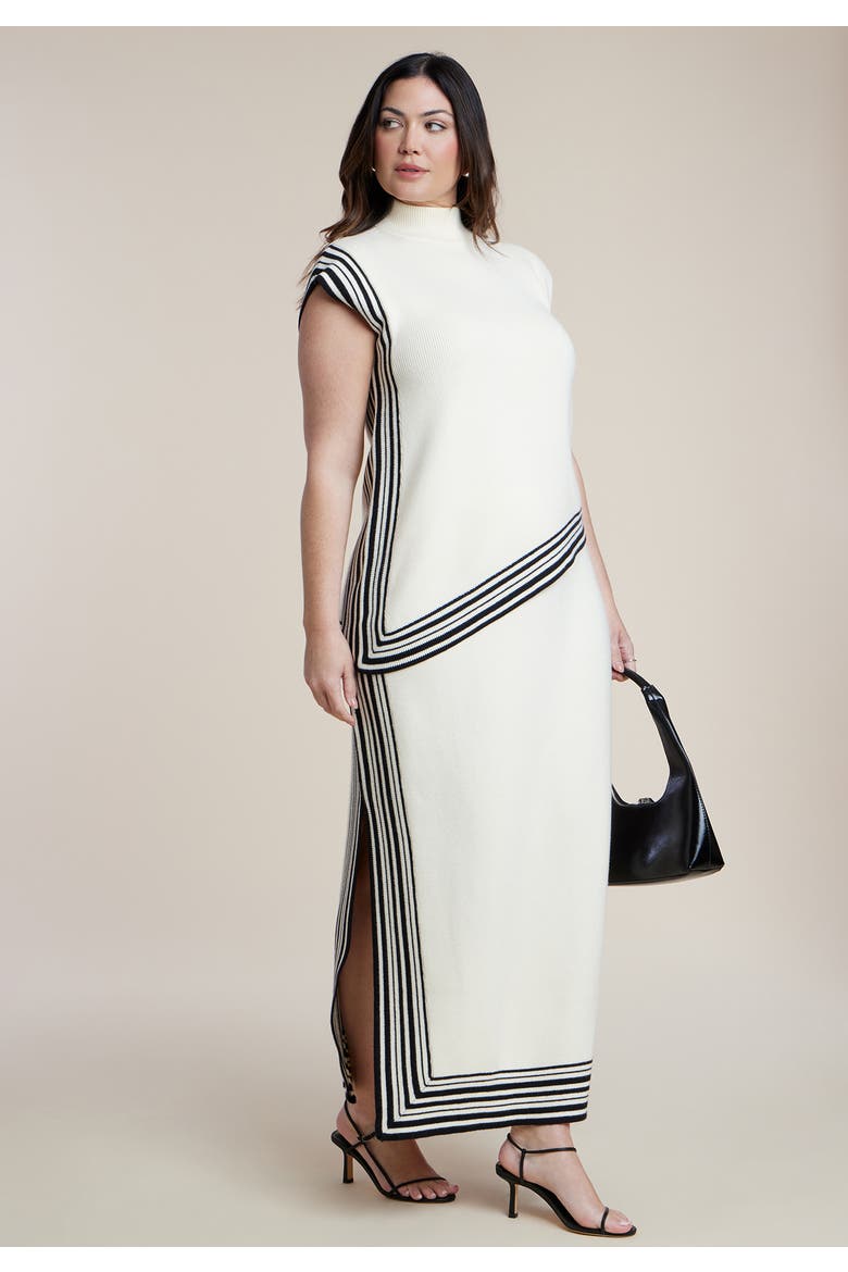 Stripe Detail Sleeveless Mockneck Top, Alternate, color, FRAMED