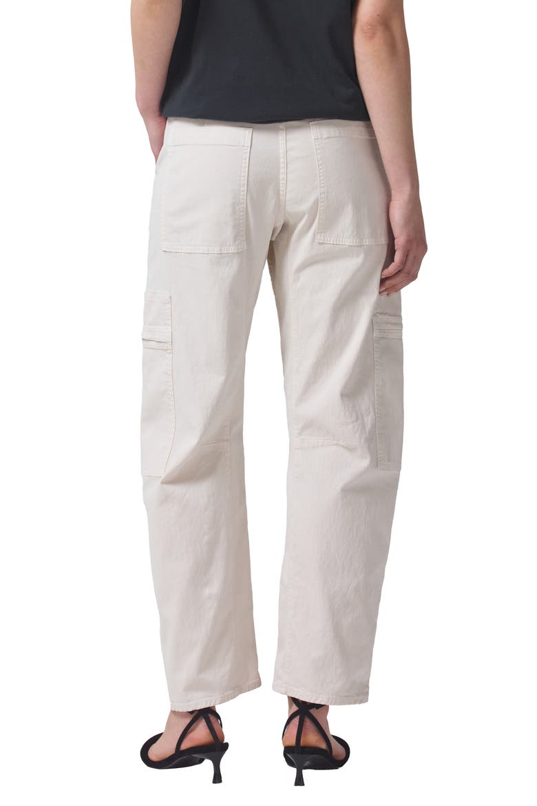 Marcelle Low Rise Barrel Organic Cotton Cargo Pants, Alternate, color, OYSTERETTE