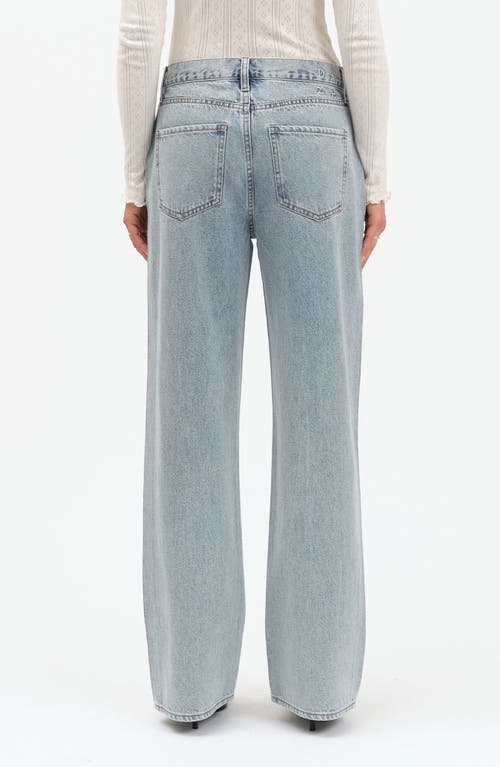 Daze 1999 Crystal Bow High Waist Straight Leg Jeans In Blue