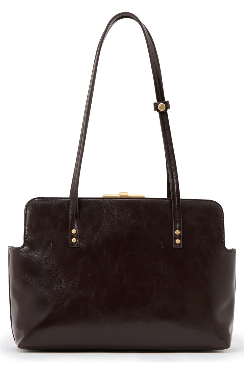 Reiss Cecily Faux Leather Frame Shoulder Bag, Alternate, color, Burgundy