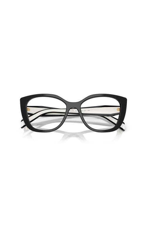 Prada 53mm Cat Eye Optical Glasses In Black