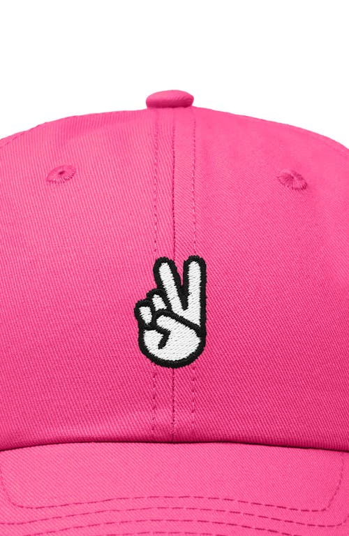 Shop Dalix Peace Sign Embroidered Dad Hat In Hot Pink