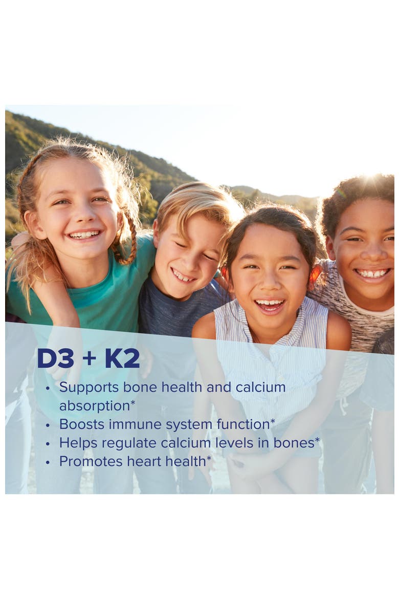 Kids D3 K2 Instant Dissolve Vitamin Tablets, Alternate, color, White