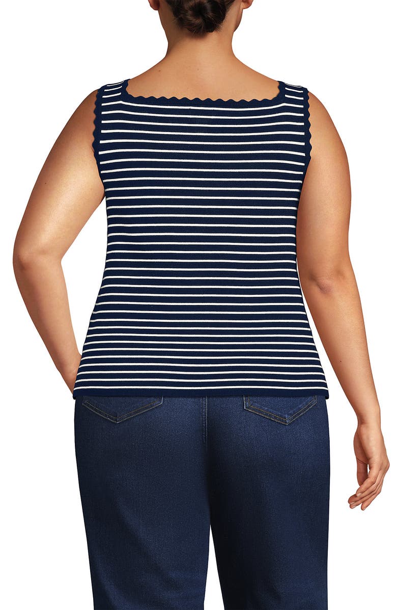 Lands' End Plus Size Square Neck Tank Sweater - Set Top, Alternate, color, 
