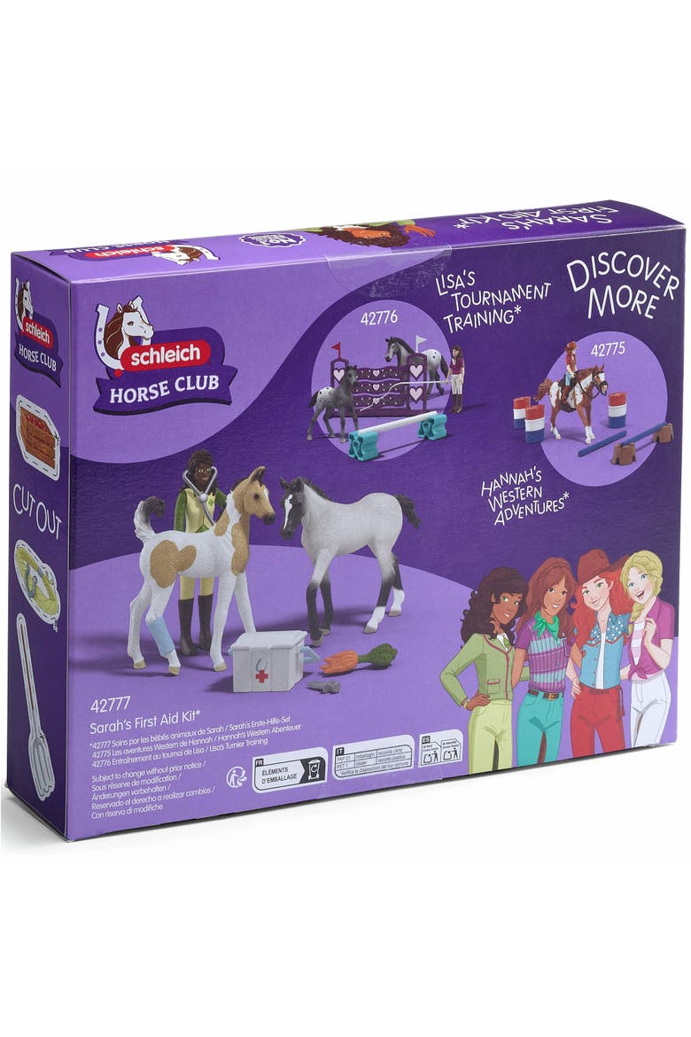 Horse Club Sarah's First Aid Kit, 8 Piece Animal Medical Toy Playset, Alternate, color, Multicolored