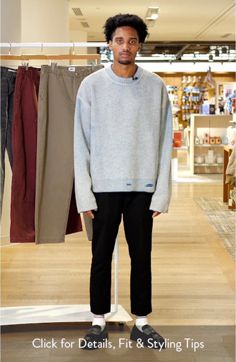 Oversize Reversible Fade Out Distressed Wool Crewneck Sweater, sales video thumbnail