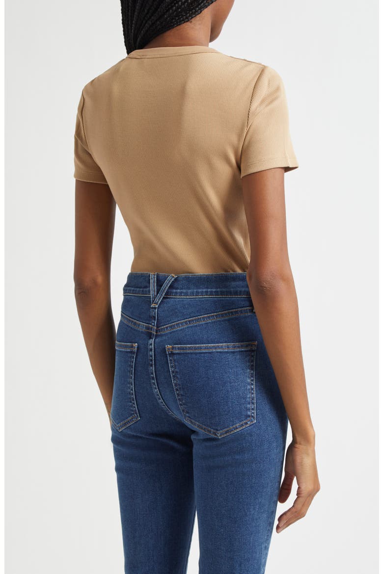 Draya Button Detail Rib Top, Alternate, color, KHAKI