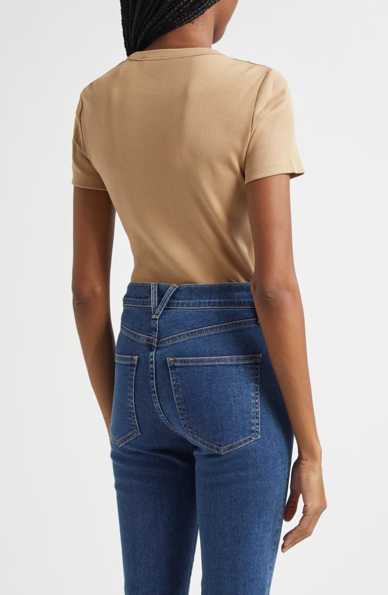 Veronica Beard Draya Button Detail Rib Top, Alternate, color, 