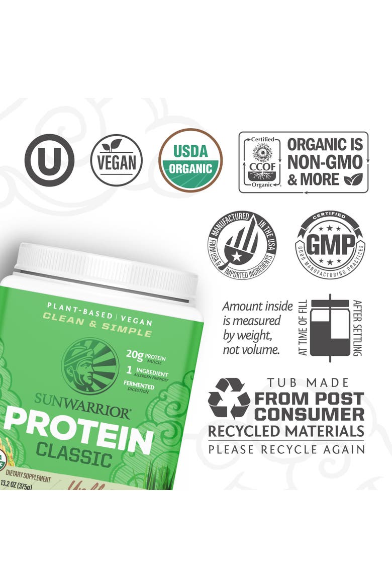 Classic Organic Protein Powder, Alternate, color, Unflavored, 375g