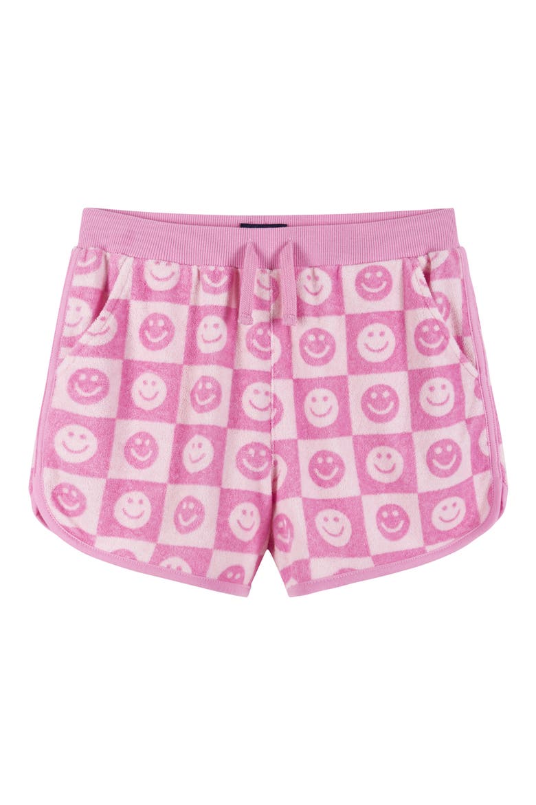 Kids' Smiley Terry Cover-Up Top & Shorts Set, Alternate, color, PINK SMILEY