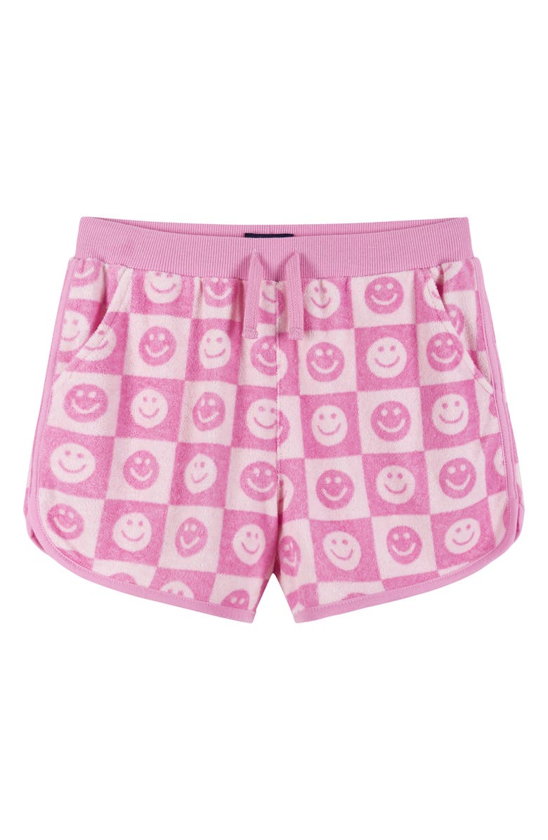 Andy & Evan Kids' Smiley Terry Cover-Up Top & Shorts Set, Alternate, color, Pink Smiley