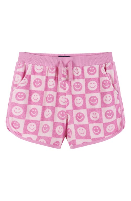 Shop Andy & Evan Kids' Smiley Terry Cover-up Top & Shorts Set In Pink Smiley