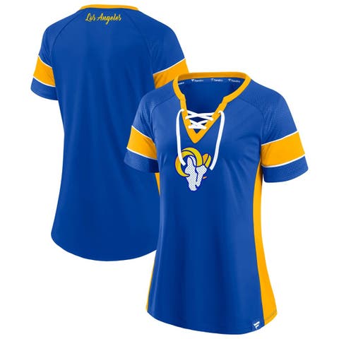 Women's Fanatics  Royal Los Angeles Rams Athena Lace-Up Top