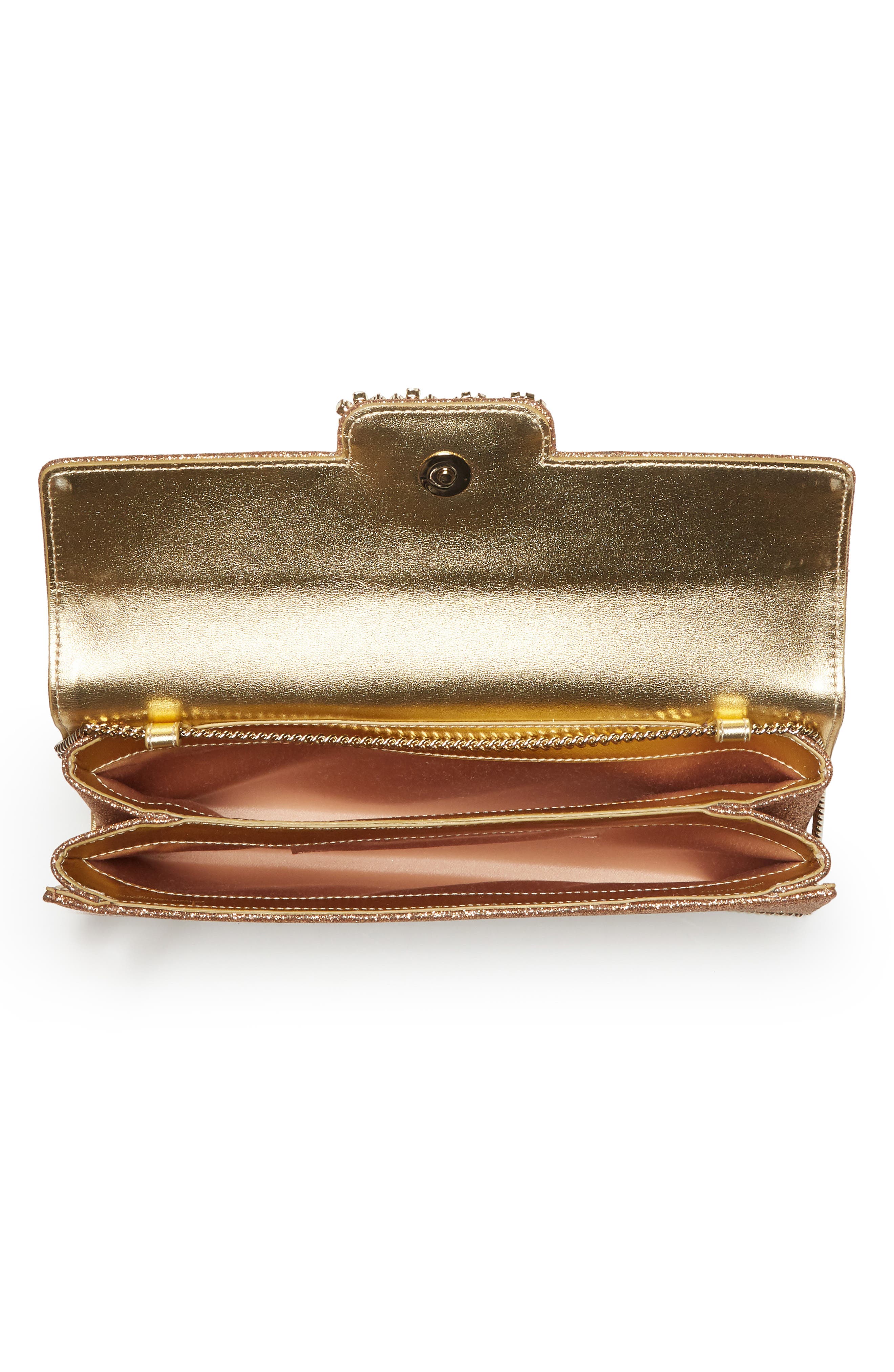 Roger Vivier Crystal Buckle Glitter Shoulder Bag, Alternate, color, 