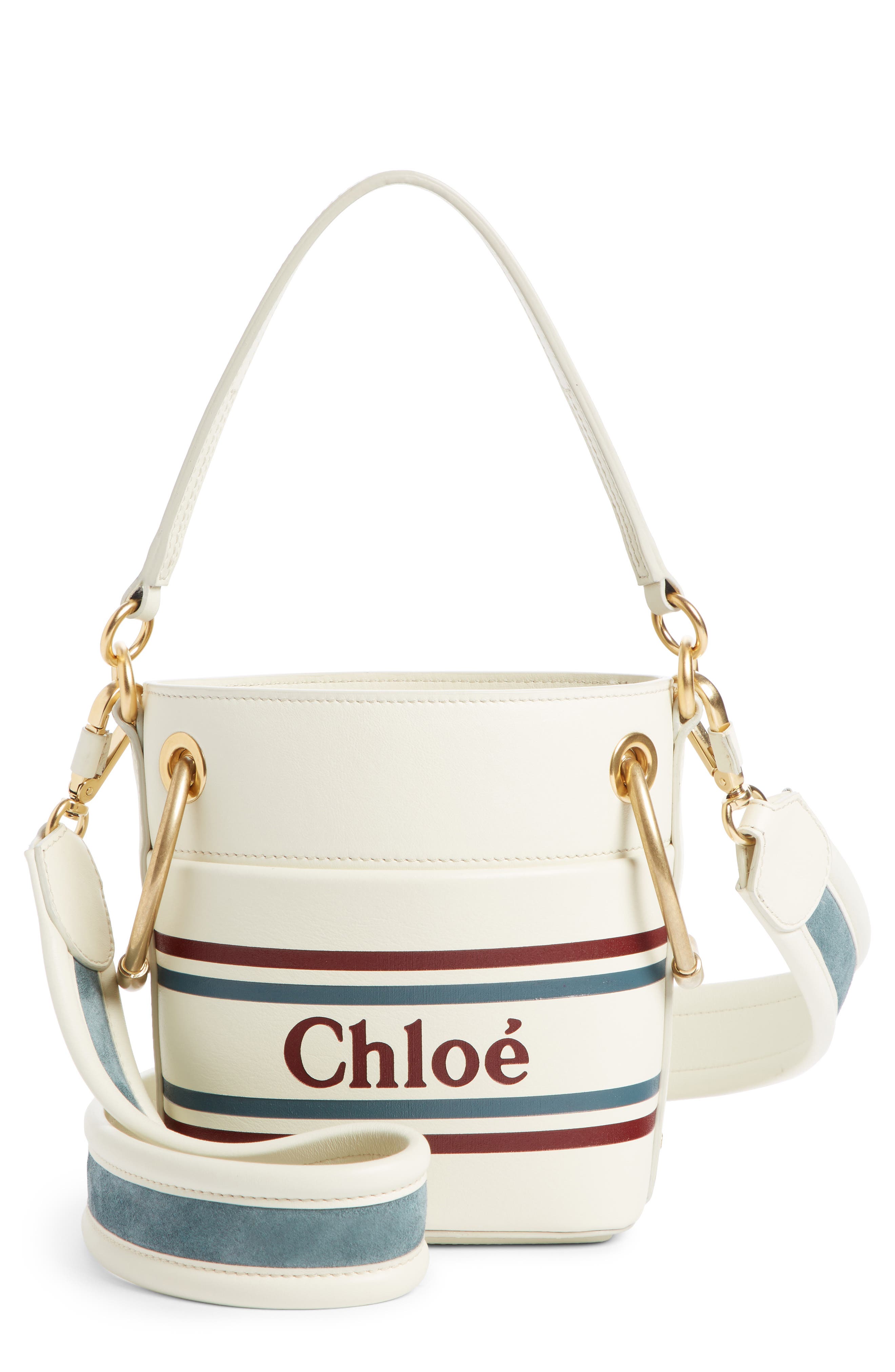 Chloé Small Roy Leather Bucket Bag, Main, color, 
