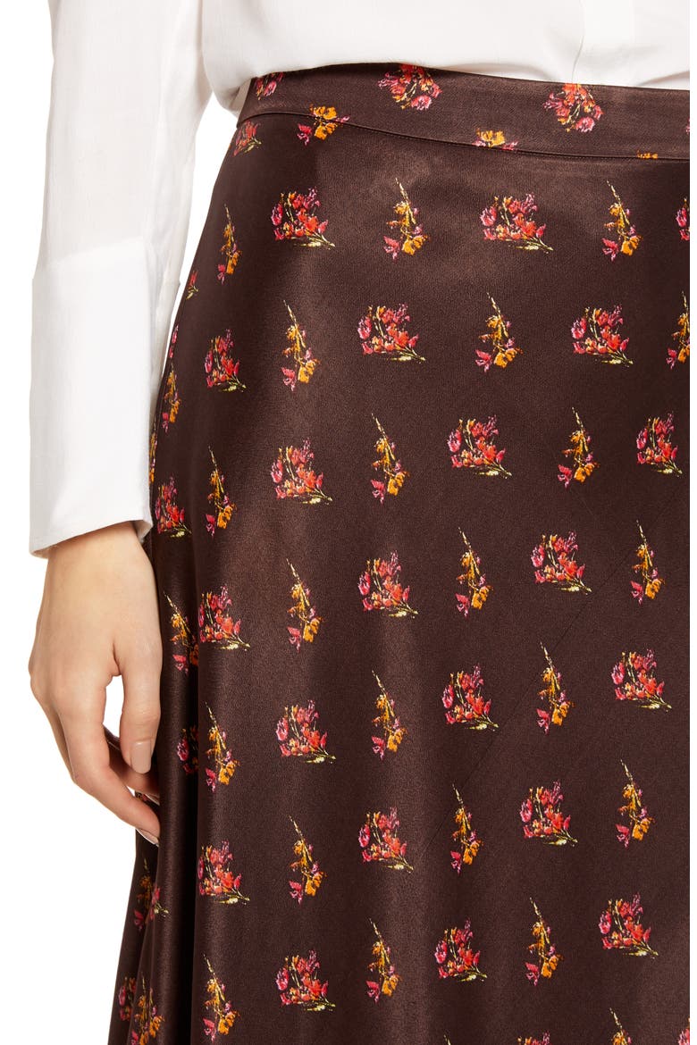 Midi Slip Skirt (Nordstrom Exclusive), Alternate, color, BROWN GANACHE PAINTED BUNDLE.